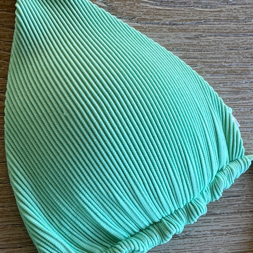 Mint Ribbed Triangle Bikini Set - Picture 4 of 4